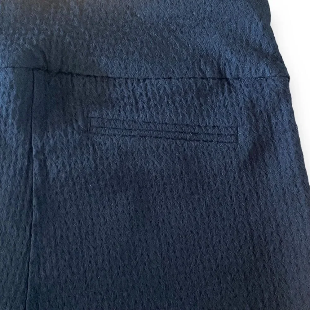 Hilary Radley Black Textured Slim Leg High Rise Stretch Ponte Pants Size 6 - Picture 9 of 11